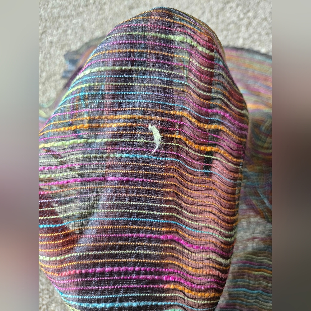 Egon Furstenberg Translucent Multicolored Rectangular Scarf - Picture 7 of 12